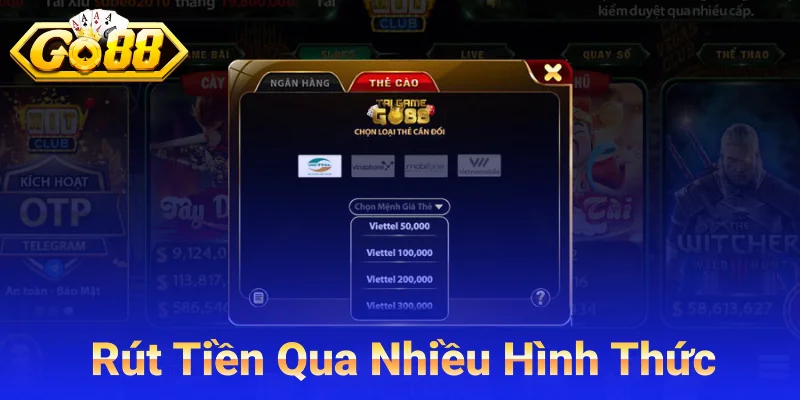 Nhiều hình Thức Rút Tiền Tại Go88